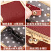 Genuine leather compact gold bag cowhide jewelry bag mini ring necklace earrings jewelry box high-end headphone storage bag