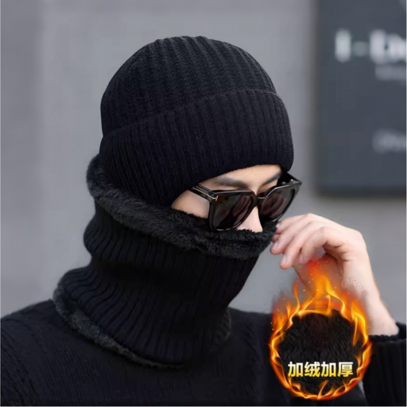 冬季男士帽子防风防寒保暖棉帽护耳围脖加绒头套骑行电动车毛线帽,淘宝优惠券,粉丝福利购,淘宝优惠卷