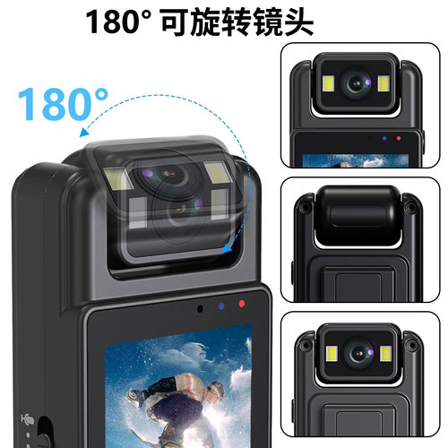 4K高清佩戴式运动相机摩托车骑行执法记录仪录音录像钓鱼摄像机 - 图1