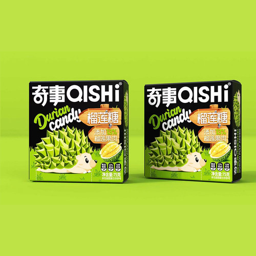 奇事榴莲糖果味奶糖75克盒装休闲零食结婚喜糖批发味榴莲味糖果 - 图3