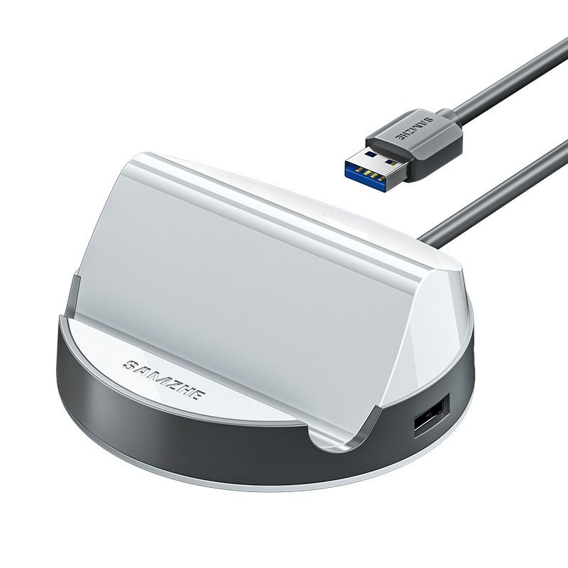 山泽USB3.0扩展器type-c集分线器多口转换接头支架式电脑笔记本一拖四插头延长线扩展坞HUB拓展器带供电 - 图3