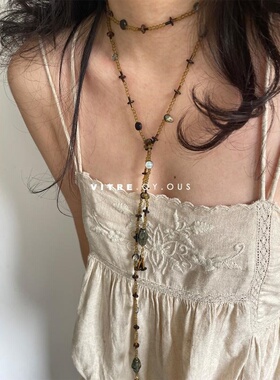 「野蛮生长」新中式彩色串珠项链复古小众设计个性民族风颈链叠戴