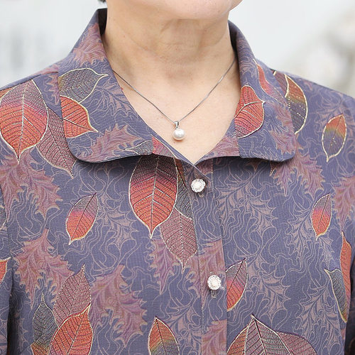 中老年人衣服奶奶装春秋女外套女装套装妈妈6070岁上衣夏开衫衬衫 - 图2
