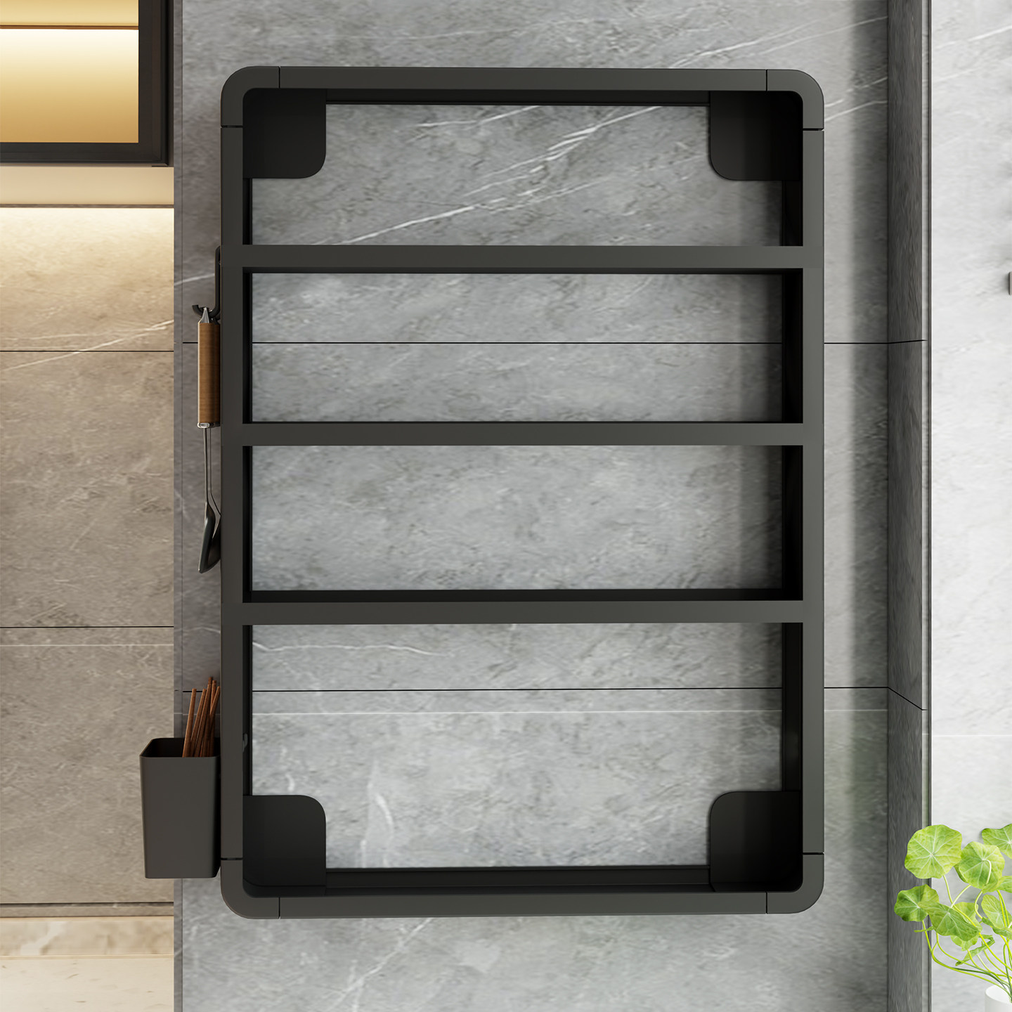 厨房壁挂置物架调料架免打孔墙上多功能多层收纳架储物家用调料架,淘宝优惠券,粉丝福利购,淘宝优惠卷