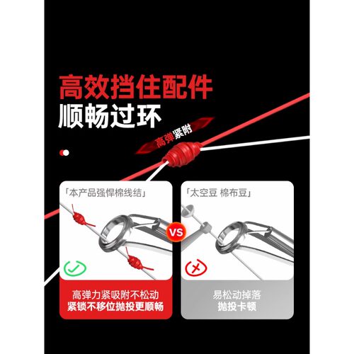 棉线结高弹力滑漂专用配件矶钓路滑矶竿远投钓鱼弹性定位豆棉线节 - 图0