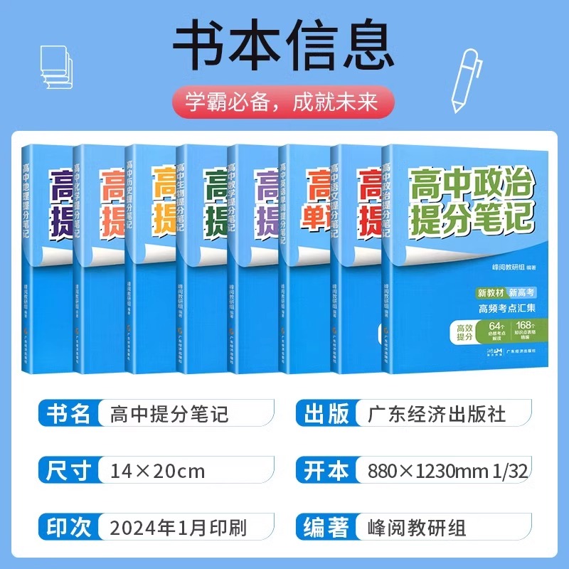 2024张雪峰高中提分笔记新教材新高考语文数学化学生物地理英语历政金榜题名同步知识讲解突破难点培优拔高一二三复习资料全国通用 - 图0