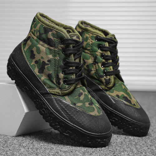 征峰解放鞋男冬季棉鞋劳保鞋工地胶鞋防滑耐磨加厚保暖高帮工作鞋 - 图2