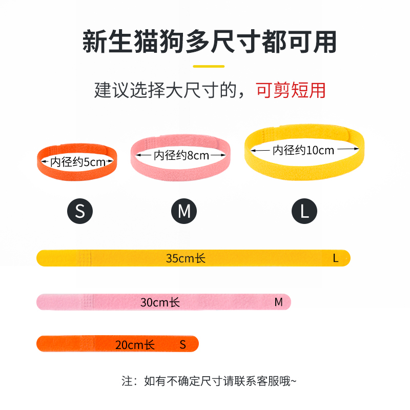 宠物识别圈出生带猫咪标记新生小猫幼猫项圈分辨奶猫狗狗脖圈防止 - 图0