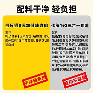 送奶黄杯！四只猫特浓拿铁咖啡20条[9元优惠券]-寻折猪