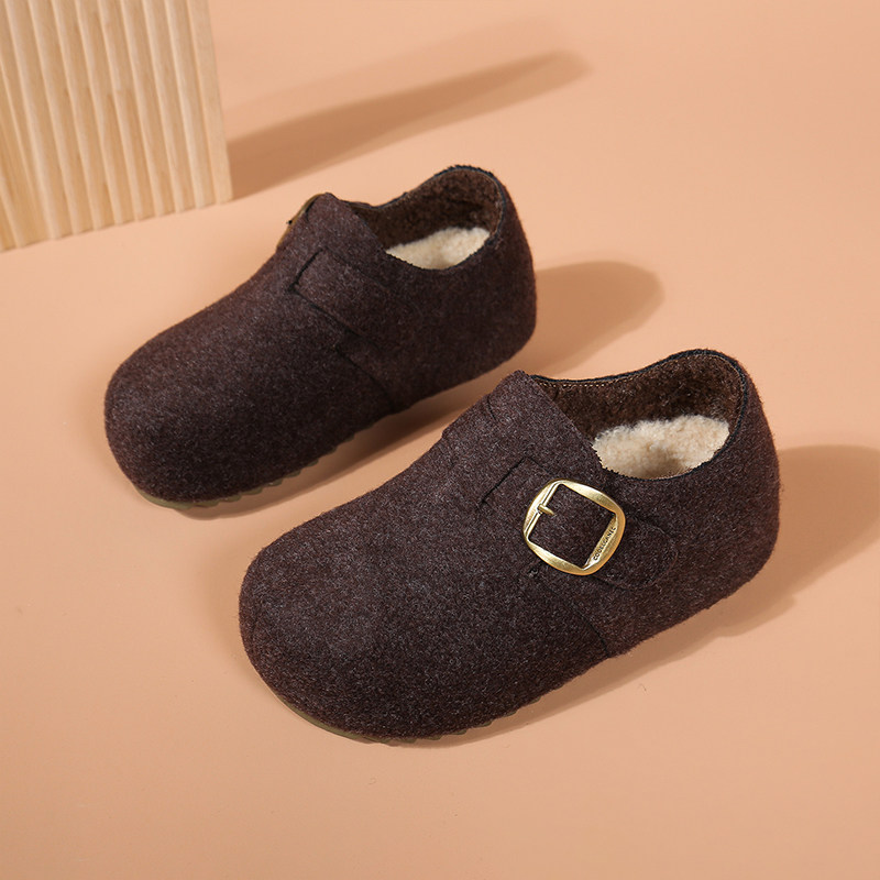 冬季加绒内增高5cm勃肯鞋女鞋2025新款厚底保暖毛呢豆豆鞋棉鞋子,淘宝优惠券,粉丝福利购,淘宝优惠卷