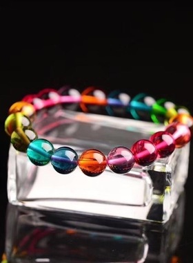 彩虹碧玺手链男女碧玺特惠