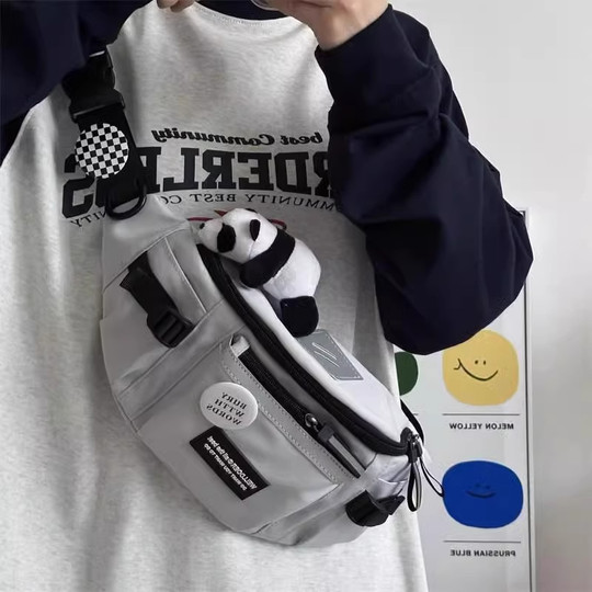 斜挎包男新款实用腰包日系休闲百搭学生骑行单肩胸包女背包运动