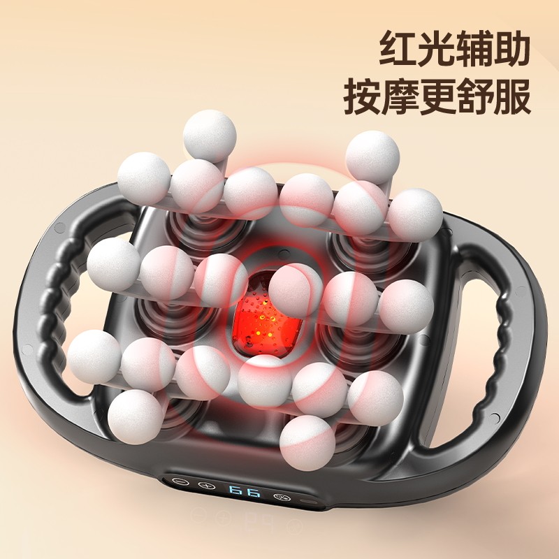 奥克斯筋膜枪肌肉按摩器按摩枪22头电动男士女腰部仪肩颈热敷背部 - 图0