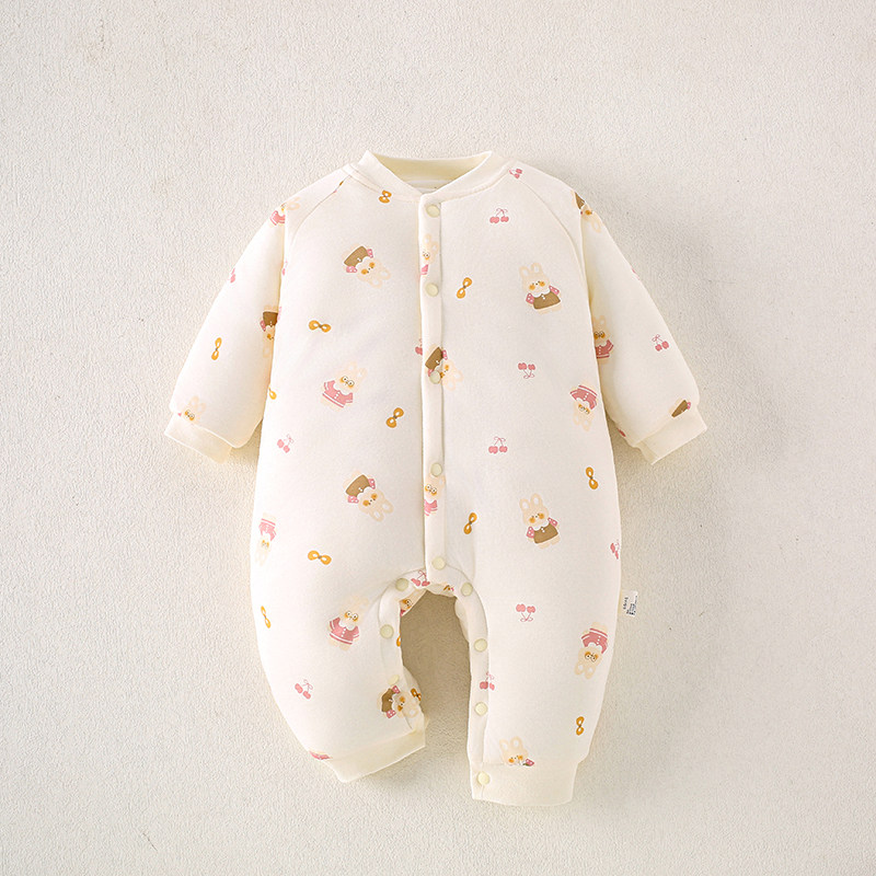 婴儿衣服秋冬季夹棉连体衣婴幼儿宝宝冬装男宝保暖外出服加厚棉衣,淘宝优惠券,粉丝福利购,淘宝优惠卷