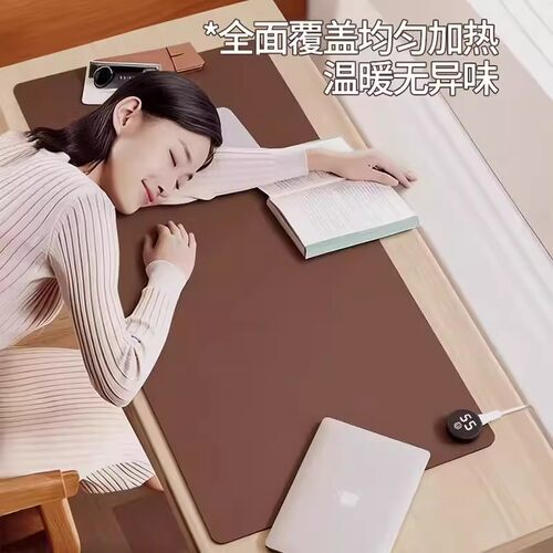 加热鼠标垫办公桌加热垫冬季办公室电脑桌面超大学生发热暖垫好物 - 图0