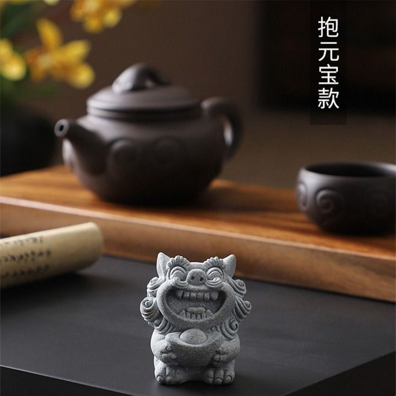 摆件石狮子禅意茶宠桌面装饰品鱼缸盆景造景小物件同事朋友貔貅