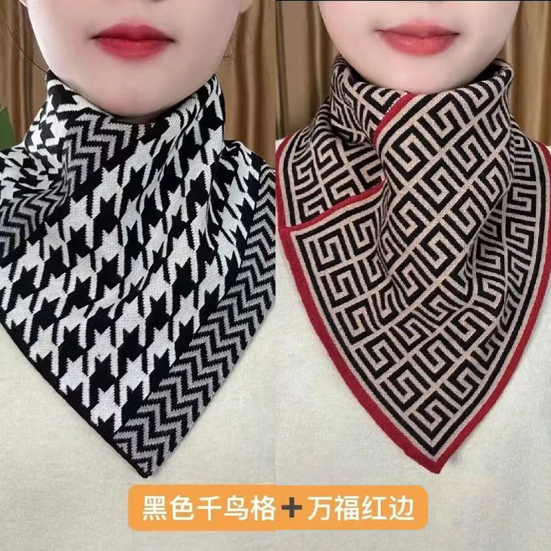 2025新款三角围巾秋冬季假领护颈韩版防寒百搭脖套保暖围脖黑色 - 图0