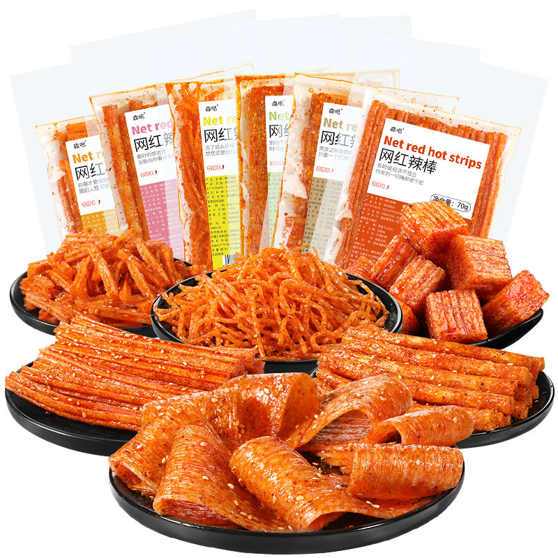 森吧网红辣条休闲食品大礼包 天天特卖工厂店面筋制品