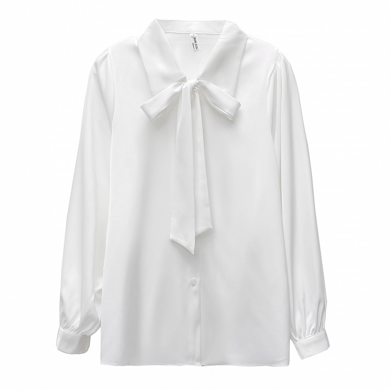 灯笼袖气质春夏蝴蝶结白色雪纺衬衫 天天特卖工厂店衬衫