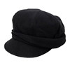 Zhang Jingyi's same black peaked cap for women in autumn and winter warm woolen beret high-end retro octagonal newsboy hat