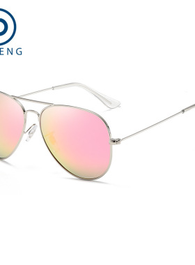 3026偏光太阳镜男士轻不锈钢飞行员墨镜3026彩膜女款蛤蟆镜跨境