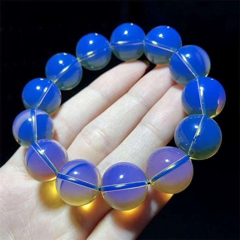 多米尼加蓝珀手串佛珠单圈5A净水仿琥珀手链蜜蜡男女款礼物手镯 - 图1