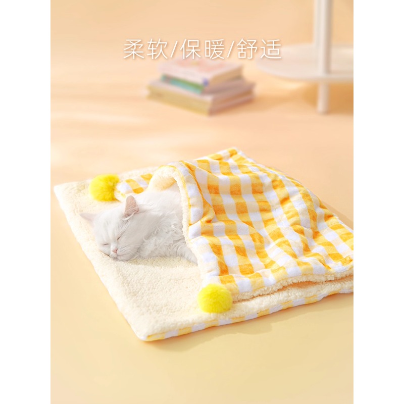 猫咪毯子宠物毛毯冬天小被子狗睡垫地垫地毯猫窝专用猫垫子睡觉用 - 图0