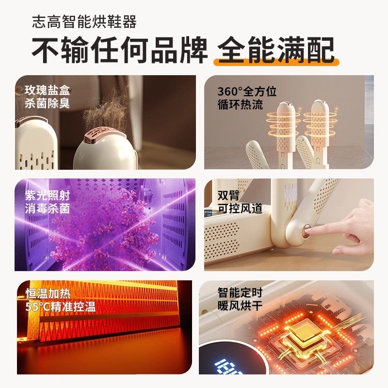 志高烘鞋器干鞋器除臭杀菌烘鞋机干湿两用鞋子烘干家用烤哄鞋神器,淘宝优惠券,粉丝福利购,淘宝优惠卷
