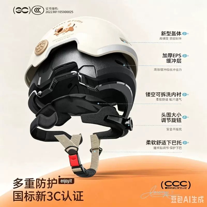 New national standard 3c certified children's helmet 3-16 years old male and female electric vehicle motorcycle safety helmet half helmet for all seasons