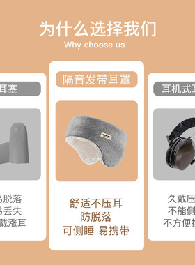 隔音耳罩女静音超强降噪宿舍睡觉打呼噜防吵神器睡眠保暖冬季批发