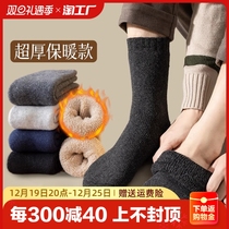 Hair Circles Socks Male winter thickened with velvety warm medium Socks Towel Bottom Floor Socks Winter Sleep Long Socks and