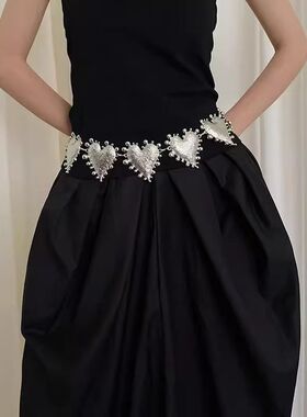 女复古金属夸张大爱心腰链重工设计感配裙子链条小众个性配饰腰带