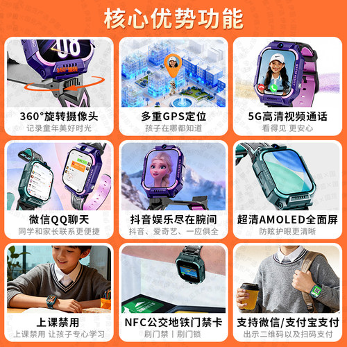 官方正品天才儿童电话手表z10小学生智能5G全网通z9双摄多功能插卡防水定位初高中男女孩z8硅胶微信通话下载 - 图3