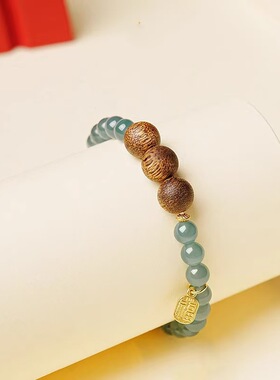 真品沉香手串女款翡翠转运珠高端奇楠安神助眠手链