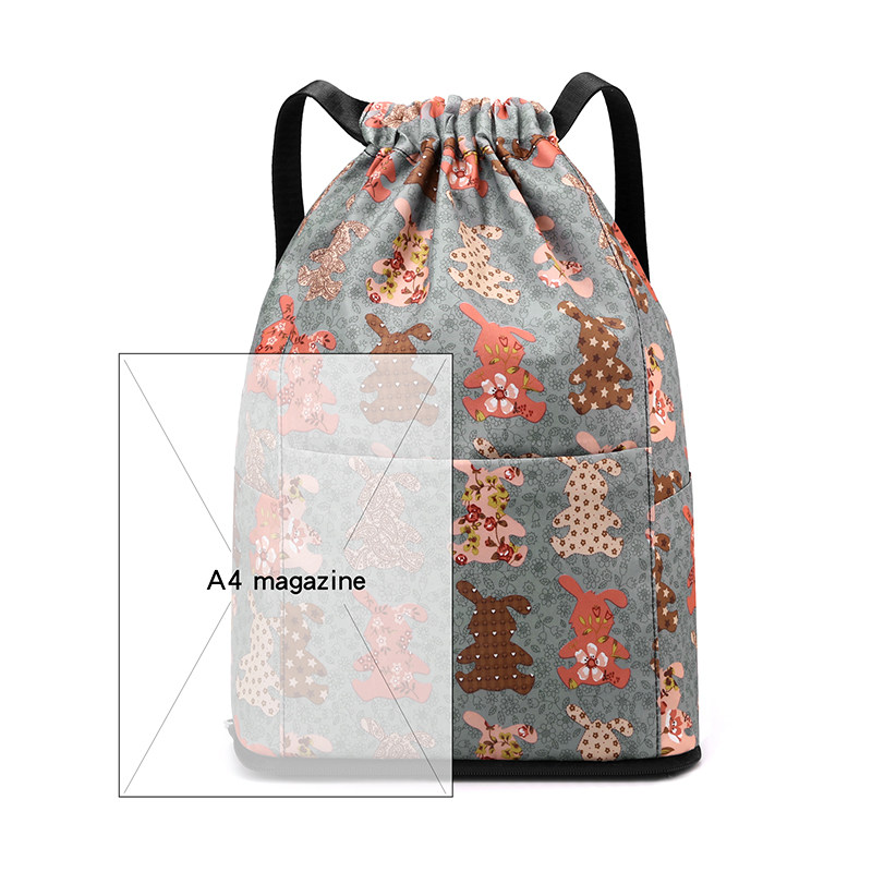 男女束口袋双肩包新款印花大容量可折叠抽绳牛津布简易防水妈妈包,淘宝优惠券,粉丝福利购,淘宝优惠卷