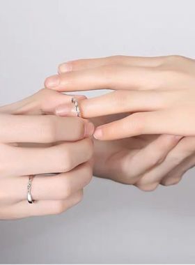 情侣对戒一对开口小众可调节