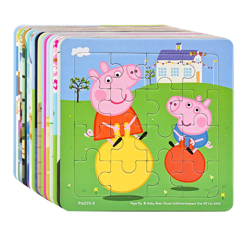 儿童小猪佩奇拼图3到6岁宝宝早教益智男女孩纸质小孩积木玩具拼装 - 图3