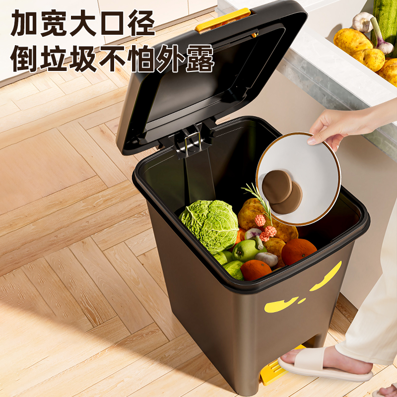 垃圾桶家用2025新款厕所卫生间厨房客厅轻奢带盖大容量脚踏式纸篓 - 图0