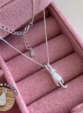 纯银猫咪项链高级感轻奢小众女款