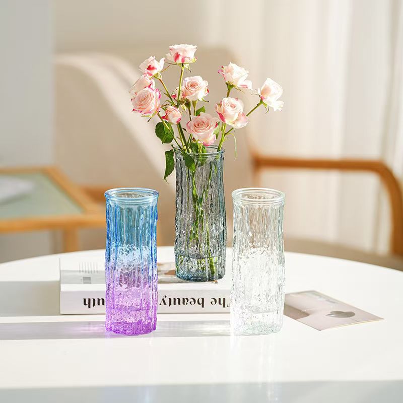 现代玻璃花瓶小口客厅桌面水养插花装饰摆件卧室大气台面家居简约