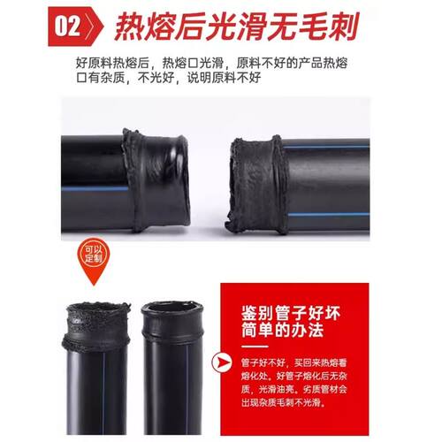 pe水管热熔自来水管4q分6分1寸3225黑硬管4050塑料水管防冻灌溉 - 图1