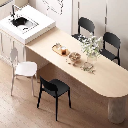 家用久坐餐椅靠背凳子加厚塑料耐用舒服小椅餐桌折叠现代简约餐厅 - 图2