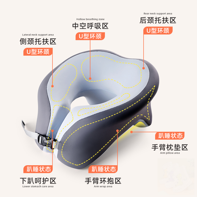 办公室午睡枕午休神器记忆棉学生u型趴着桌子睡觉护颈枕头趴睡-图1