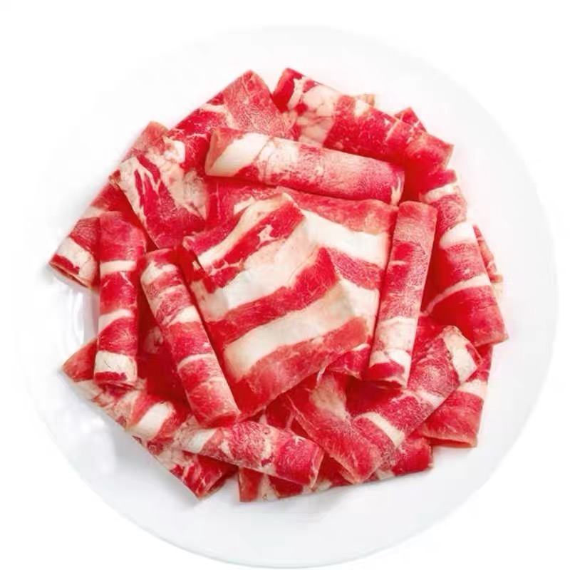 口水时代原切肥牛卷新鲜牛肉卷雪花牛肉片火锅食材配菜冷冻可商用