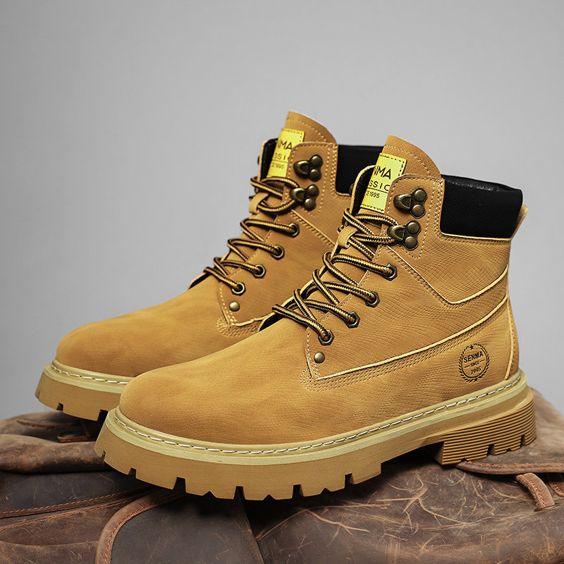 森马复古高帮马丁靴男士2026季真皮英伦风工装鞋大黄靴子新款防滑,淘宝优惠券,粉丝福利购,淘宝优惠卷