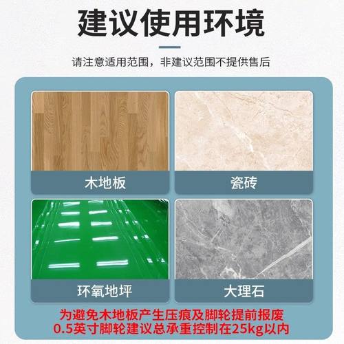 丝杆静音轮承重脚轮轱辘刹车轮滑轮1寸1.5寸2寸3寸橡胶轮静音轮 - 图3