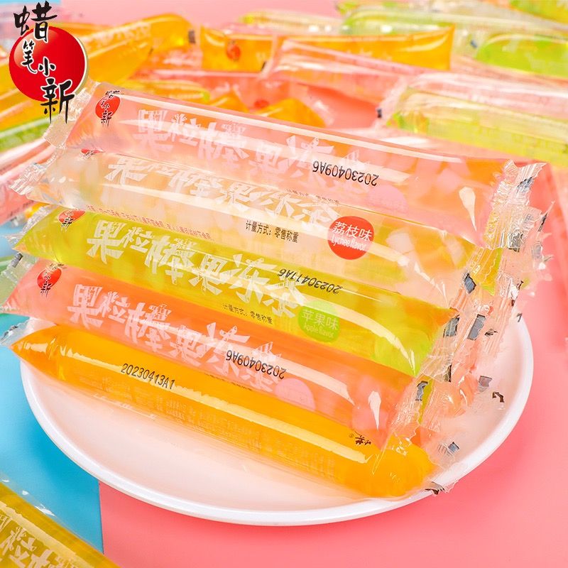 蜡笔小新果冻条果粒棒水果味可吸棒冰椰果粒儿童食品休闲零食解馋 - 图2