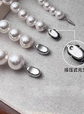 冷光澳白色正圆珍珠项链女气质名媛锁骨链轻奢人造珍珠高光颈链