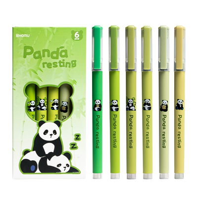 熊猫直液式速干走珠笔学生刷题笔考试专用中性笔卡皮巴拉卡通可爱高颜值0.5针管头水笔黑笔文具签字笔顺滑