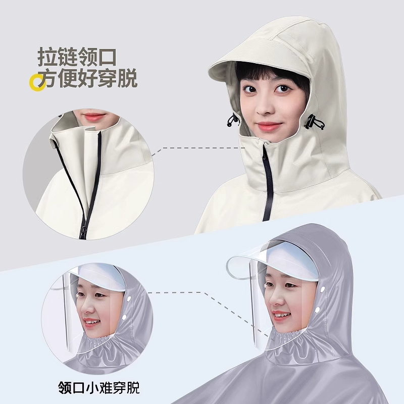 电动车雨衣双人亲子成人女长款全身防暴雨摩托车雨披遮脚带小孩 - 图1